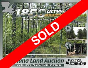 1850 Acres in 63 Tracts located in Vernon & Beauregard Parish